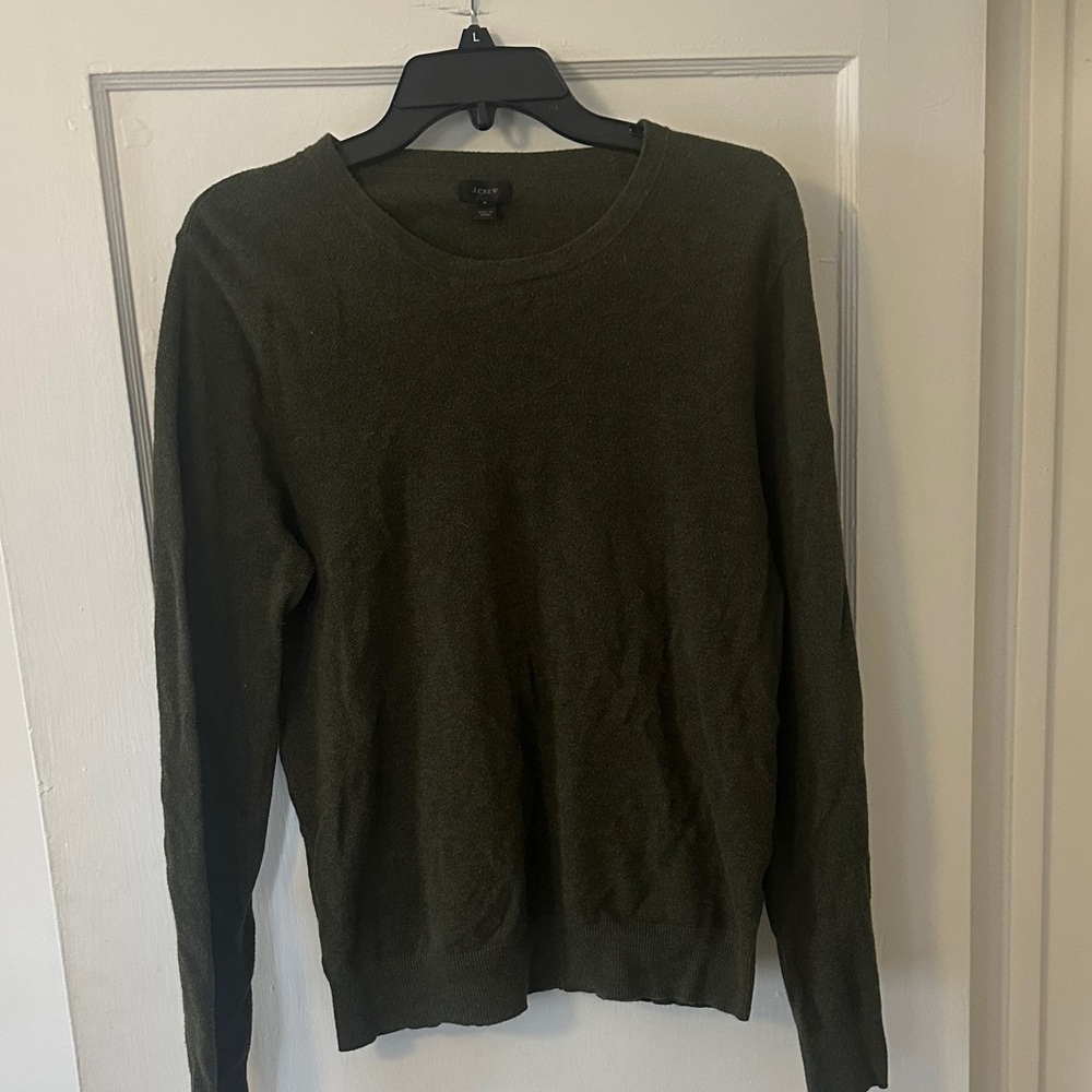 J. Crew Men's Olive Green Crewneck Sweater